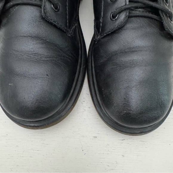 Dr Martens Delaney Black Leather Lace Up Combat Boots Kids Size 3 - Picture 3 of 14